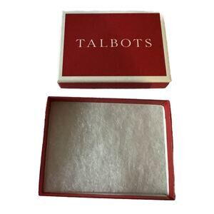 Talbots gift box small rectangle red white Christmas Holiday Birthday ~ 4 X 3